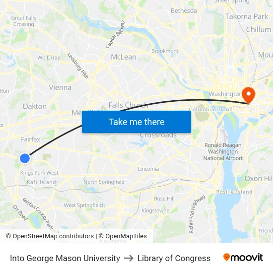 Into George Mason University to Library of Congress map