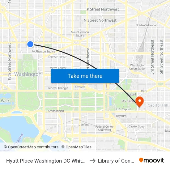 Hyatt Place Washington DC White House to Library of Congress map