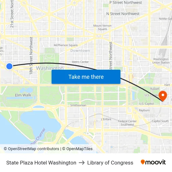 State Plaza Hotel Washington to Library of Congress map