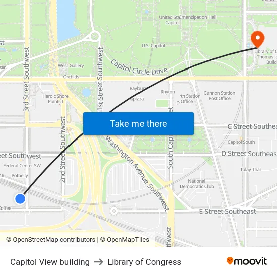 Capitol View building to Library of Congress map