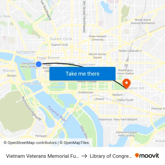 Vietnam Veterans Memorial Fund to Library of Congress map