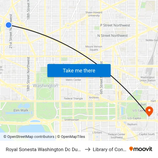 Royal Sonesta Washington Dc Dupont Circle to Library of Congress map