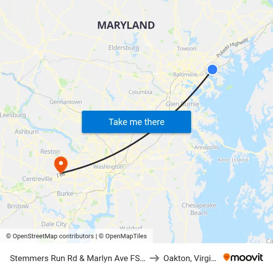 Stemmers Run Rd & Marlyn Ave FS Nb to Oakton, Virginia map