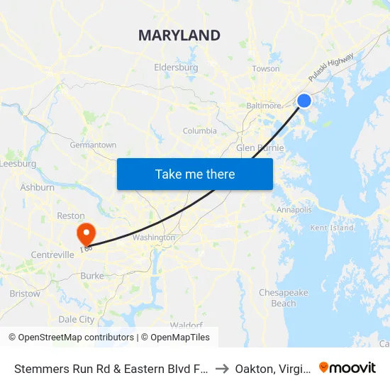 Stemmers Run Rd & Eastern Blvd FS Sb to Oakton, Virginia map
