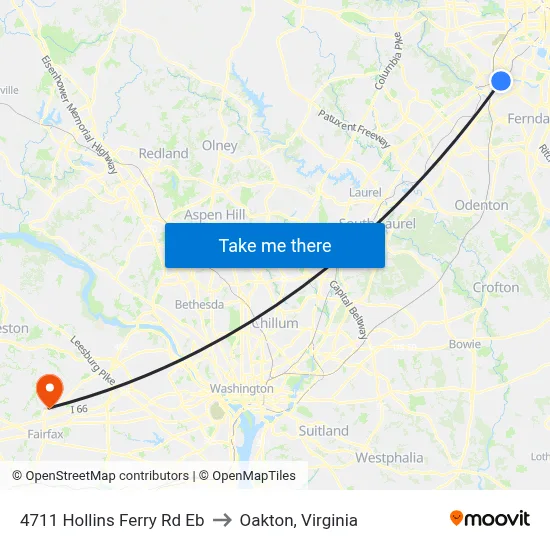 4711 Hollins Ferry Rd Eb to Oakton, Virginia map