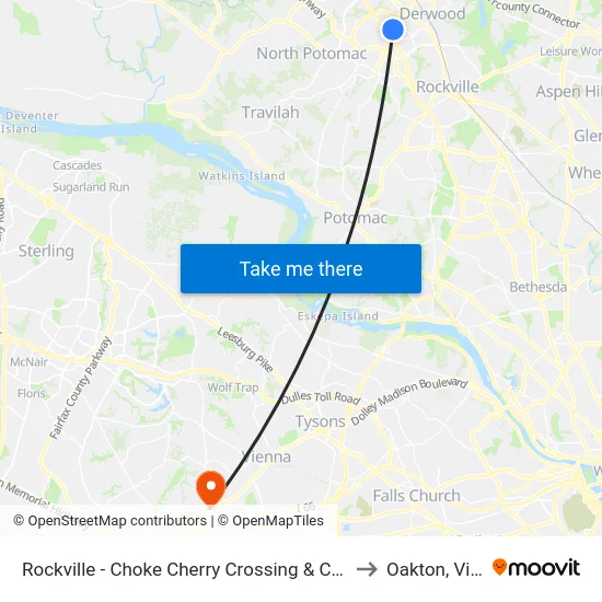 Rockville - Choke Cherry Crossing & Choke Cherry Rd to Oakton, Virginia map