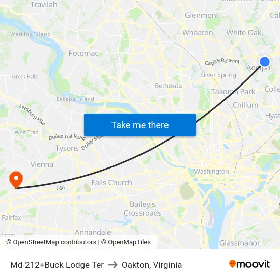 Md-212+Buck Lodge Ter to Oakton, Virginia map
