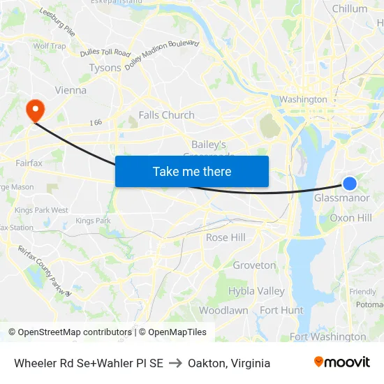 Wheeler Rd Se+Wahler Pl SE to Oakton, Virginia map
