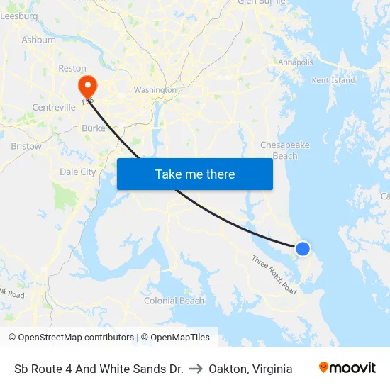 Sb Route 4 And White Sands Dr. to Oakton, Virginia map
