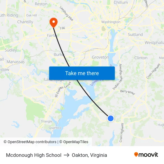 Mcdonough High School to Oakton, Virginia map