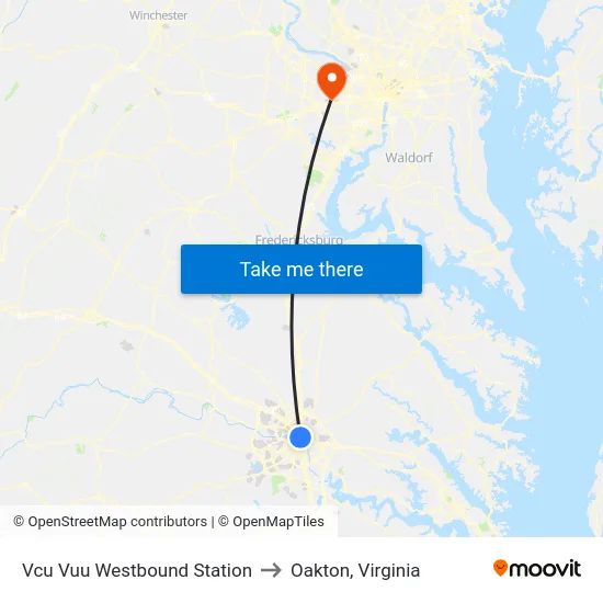 Vcu Vuu Westbound Station to Oakton, Virginia map