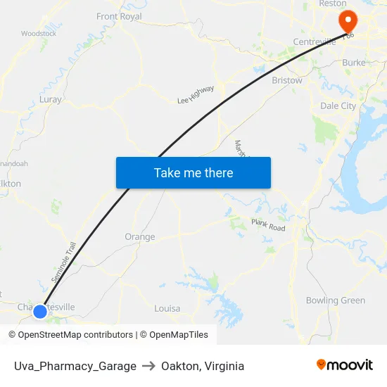 Uva_Pharmacy_Garage to Oakton, Virginia map