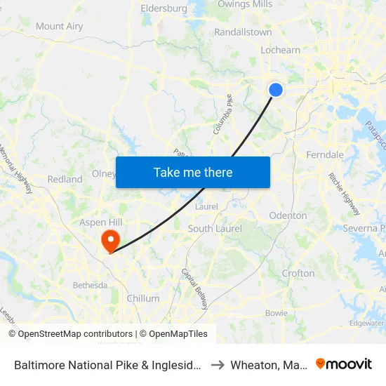 Baltimore National Pike & Ingleside Ave FS Wb to Wheaton, Maryland map