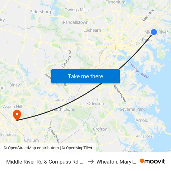 Middle River Rd & Compass Rd FS Sb to Wheaton, Maryland map