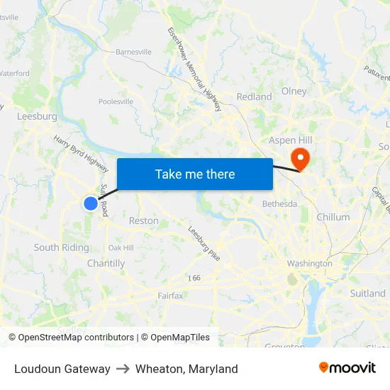 Loudoun Gateway to Wheaton, Maryland map