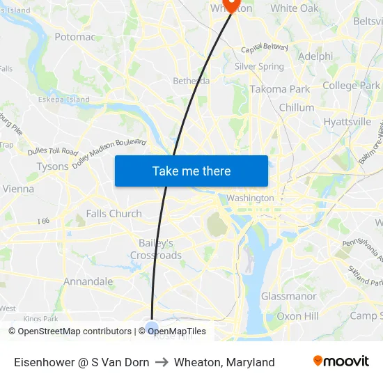 Eisenhower @ S Van Dorn to Wheaton, Maryland map