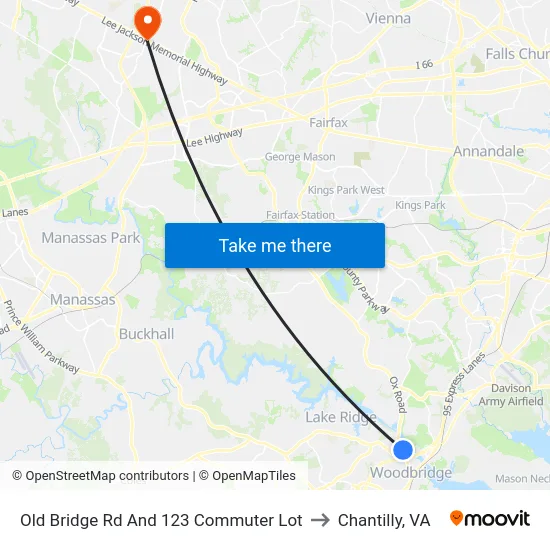 Old Bridge Rd And 123 Commuter Lot to Chantilly, VA map