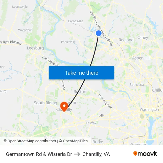 Germantown Rd & Wisteria Dr to Chantilly, VA map