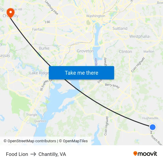 Food Lion to Chantilly, VA map