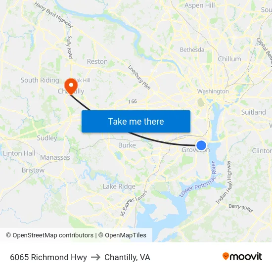 6065 Richmond Hwy to Chantilly, VA map