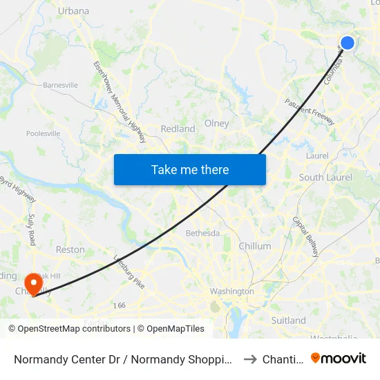 Normandy Center Dr / Normandy Shopping Center (Northbound) to Chantilly, VA map