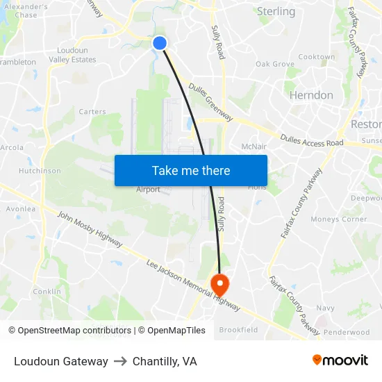 Loudoun Gateway to Chantilly, VA map