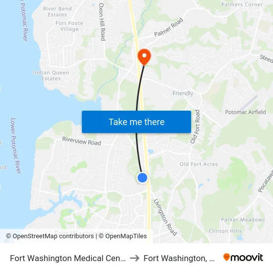 Fort Washington Medical Center to Fort Washington, MD map