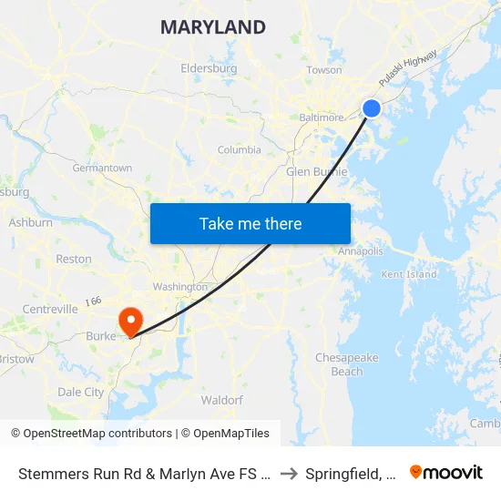 Stemmers Run Rd & Marlyn Ave FS Nb to Springfield, VA map