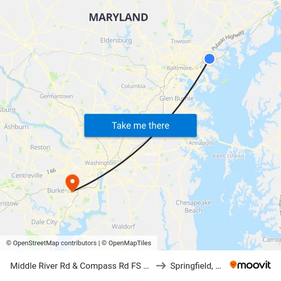 Middle River Rd & Compass Rd FS Sb to Springfield, VA map