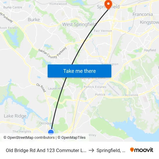 Old Bridge Rd And 123 Commuter Lot to Springfield, VA map