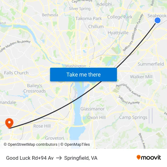 Good Luck Rd+94 Av to Springfield, VA map