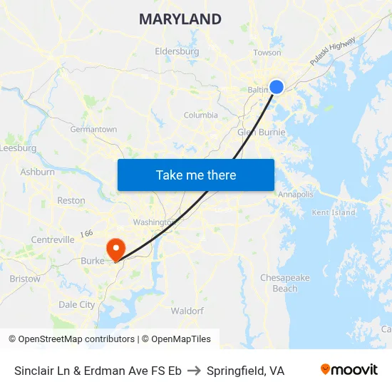Sinclair Ln & Erdman Ave FS Eb to Springfield, VA map