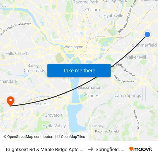 Brightseat Rd & Maple Ridge Apts #2 to Springfield, VA map