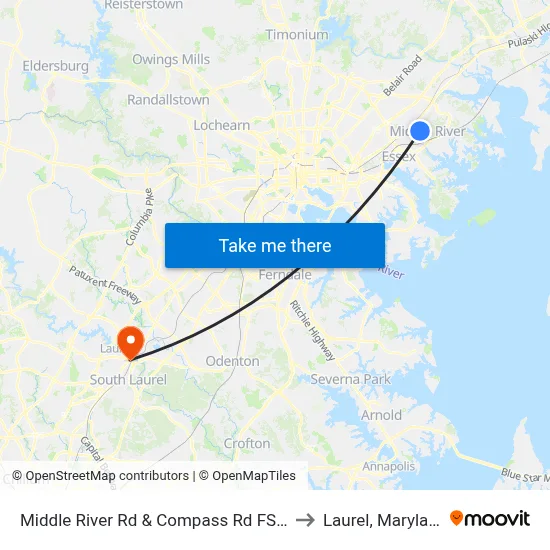 Middle River Rd & Compass Rd FS Sb to Laurel, Maryland map