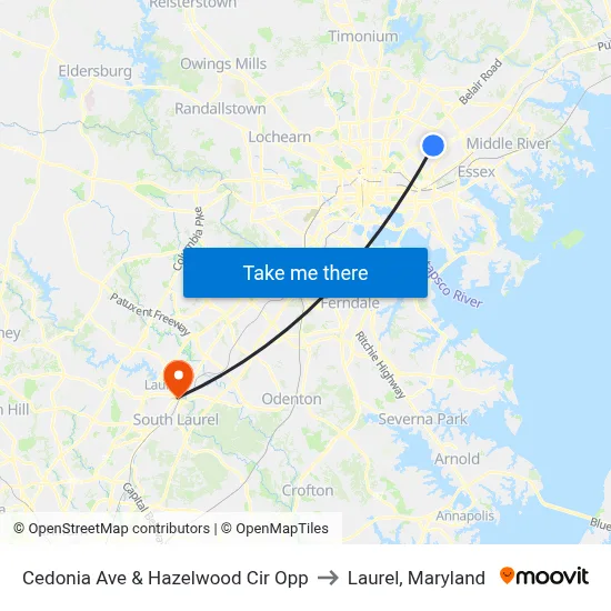 Cedonia Ave & Hazelwood Cir Opp to Laurel, Maryland map