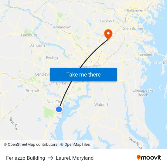 Ferlazzo Building to Laurel, Maryland map