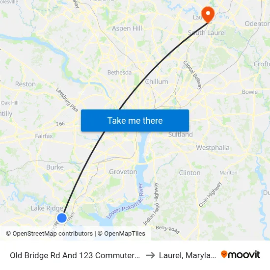 Old Bridge Rd And 123 Commuter Lot to Laurel, Maryland map