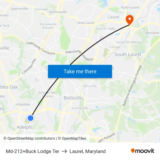 Md-212+Buck Lodge Ter to Laurel, Maryland map