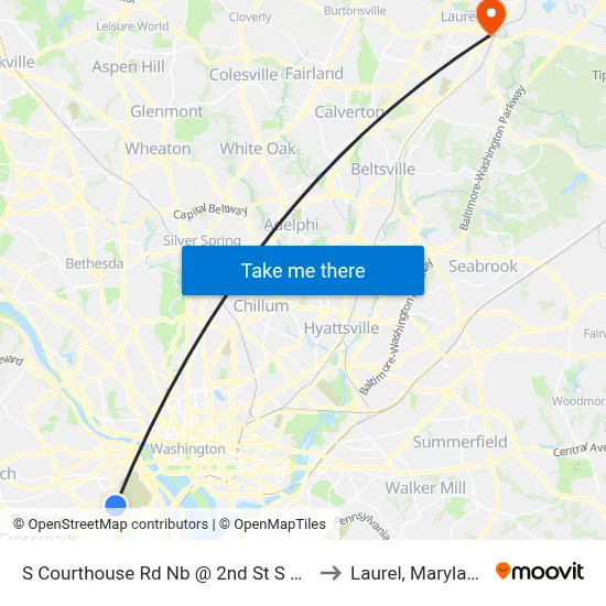 S Courthouse Rd Nb @ 2nd St S Ns to Laurel, Maryland map