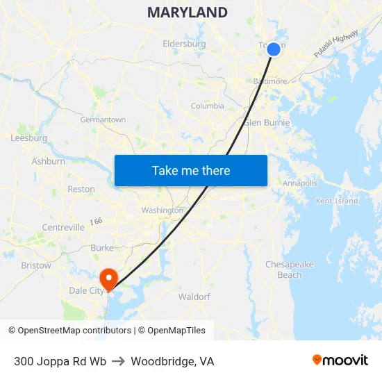 300 Joppa Rd Wb to Woodbridge, VA map