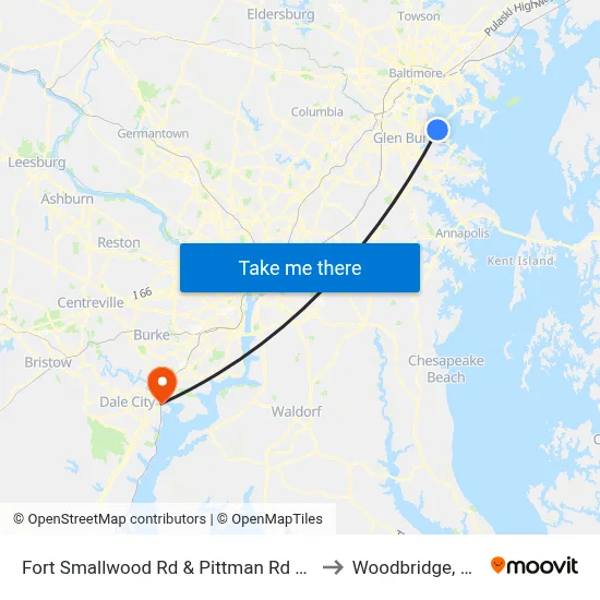 Fort Smallwood Rd & Pittman Rd Sb to Woodbridge, VA map