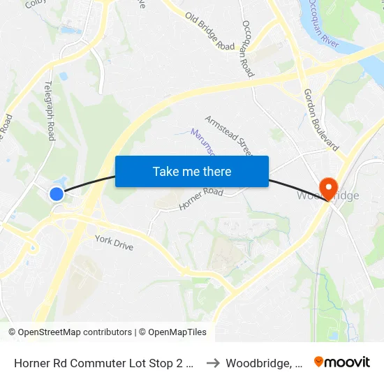 Horner Rd Commuter Lot Stop 2 AM to Woodbridge, VA map