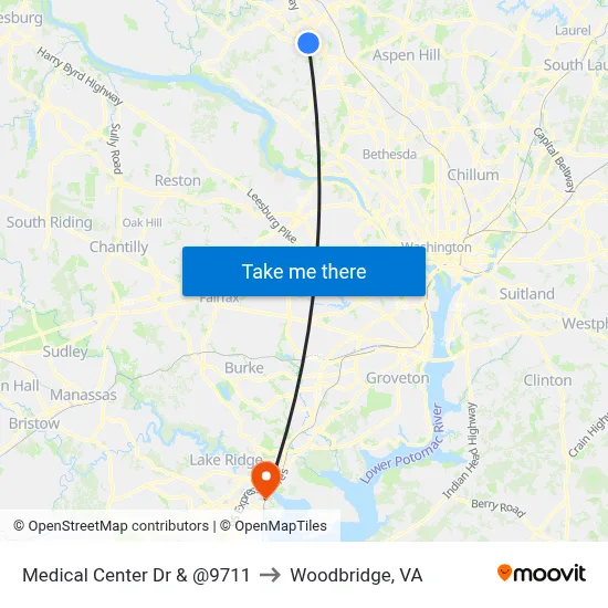 Medical Center Dr & @9711 to Woodbridge, VA map