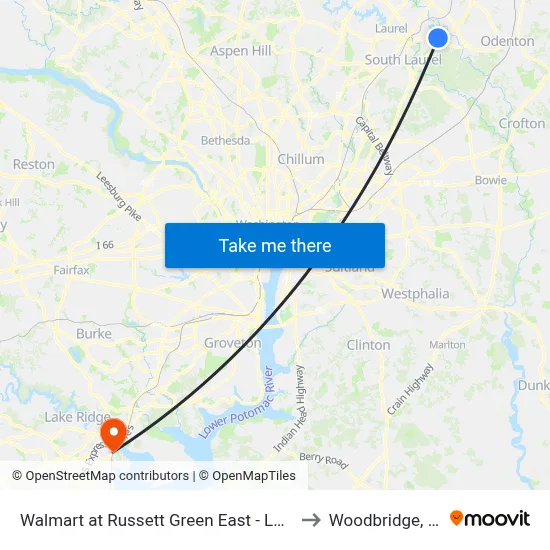 Walmart at Russett Green East - Laurel to Woodbridge, VA map