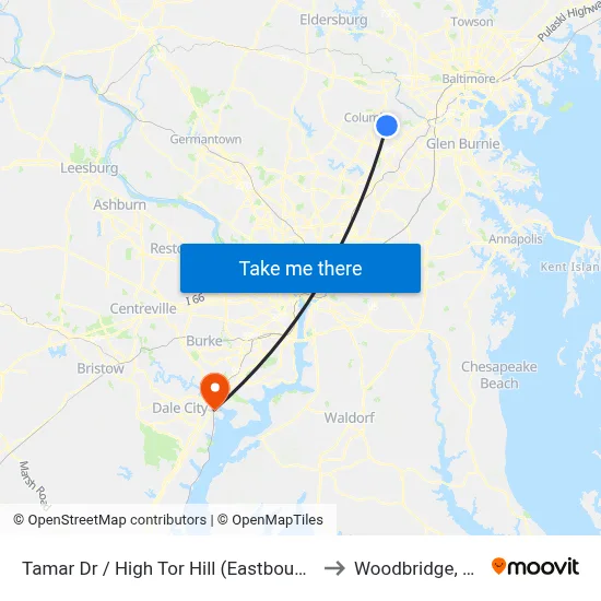 Tamar Dr / High Tor Hill (Eastbound) to Woodbridge, VA map