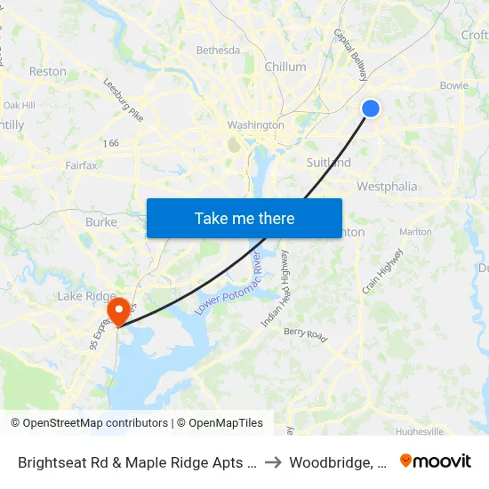 Brightseat Rd & Maple Ridge Apts #2 to Woodbridge, VA map