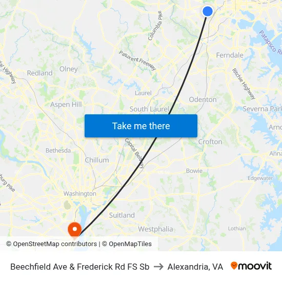 Beechfield Ave & Frederick Rd FS Sb to Alexandria, VA map