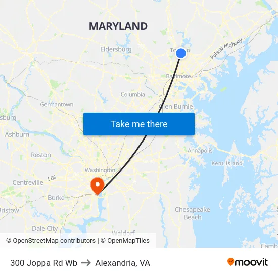 300 Joppa Rd Wb to Alexandria, VA map