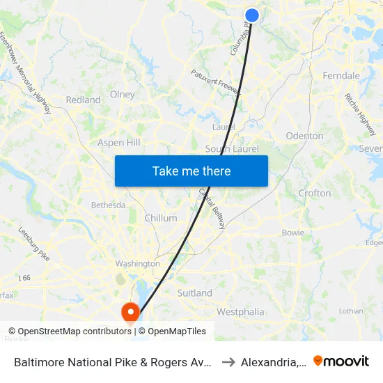 Baltimore National Pike & Rogers Ave FS Eb to Alexandria, VA map