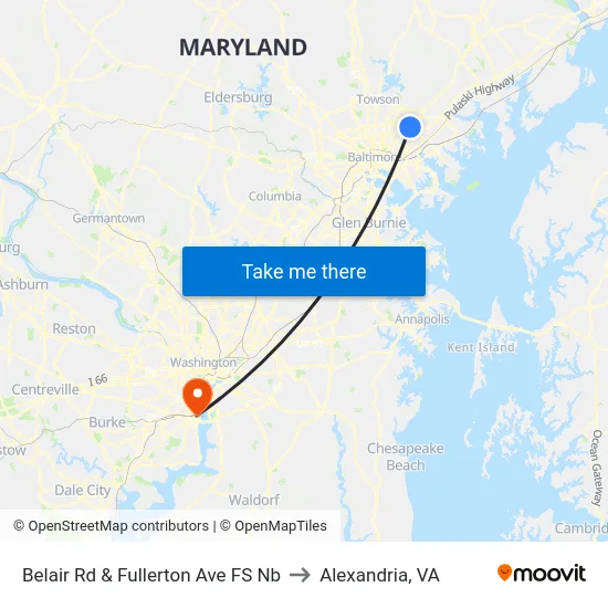 Belair Rd & Fullerton Ave FS Nb to Alexandria, VA map